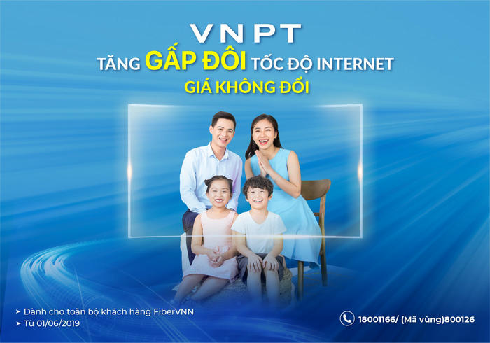 Tăng gấp đôi tốc độ internet giá không đổi  - VNPT Home Combo